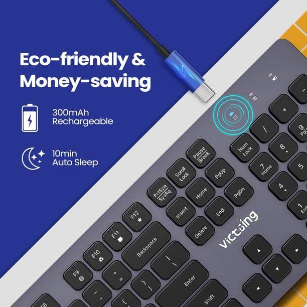 VicTsing PC289 Rechargeable Wireless Keyboard - Gadget Galaxy
