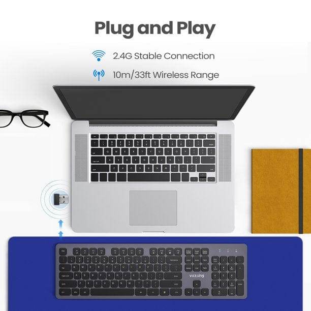 VicTsing PC289 Rechargeable Wireless Keyboard - Gadget Galaxy