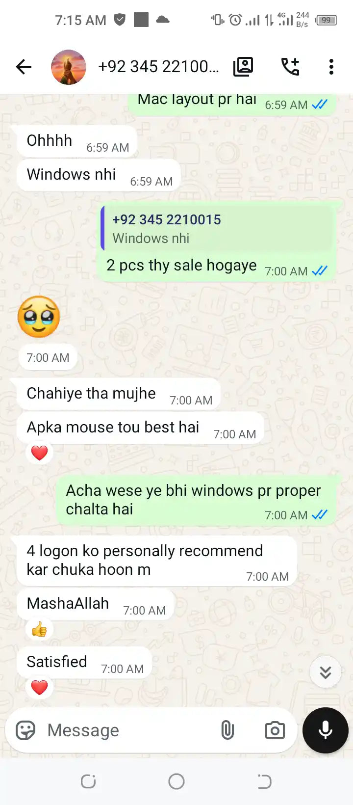 WhatsApp Review Screenshot
