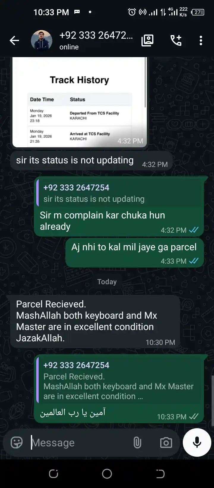 WhatsApp Review Screenshot