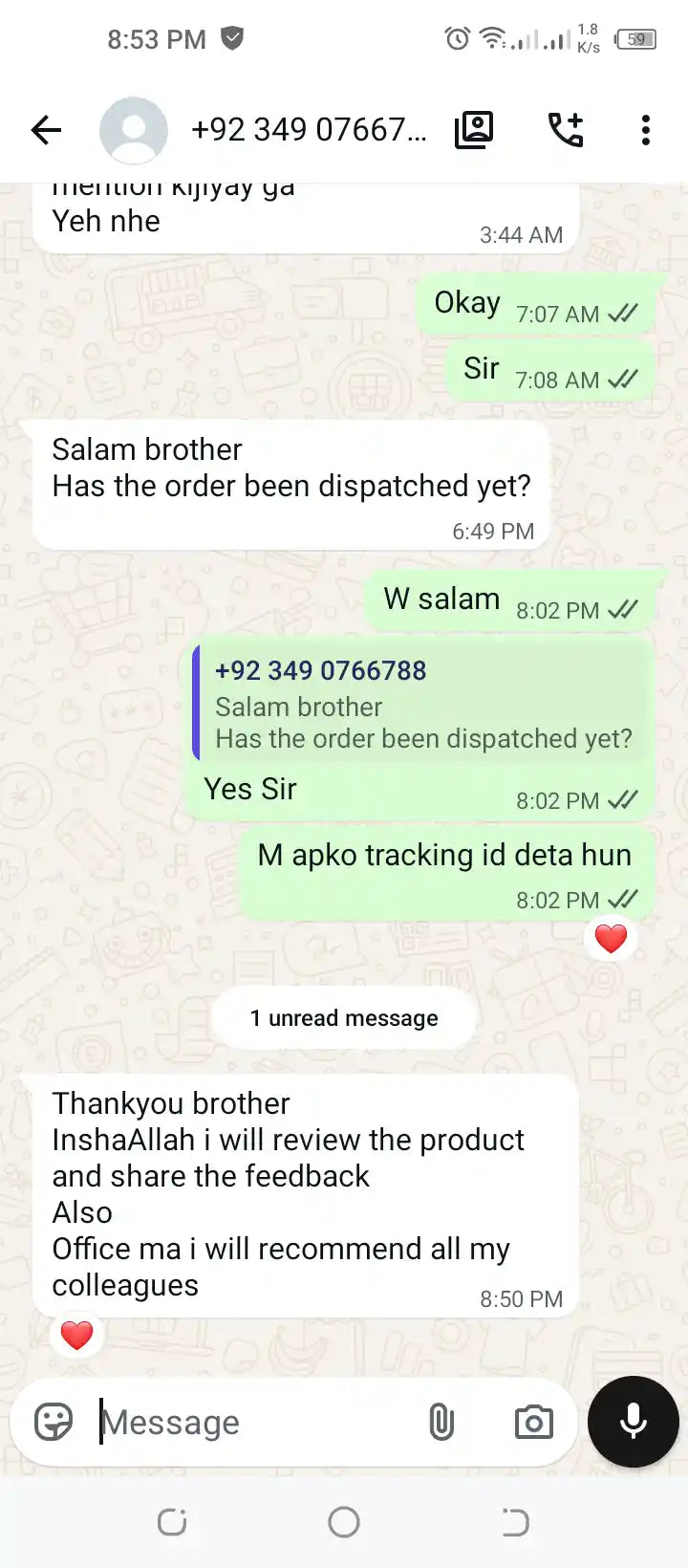 WhatsApp Review Screenshot