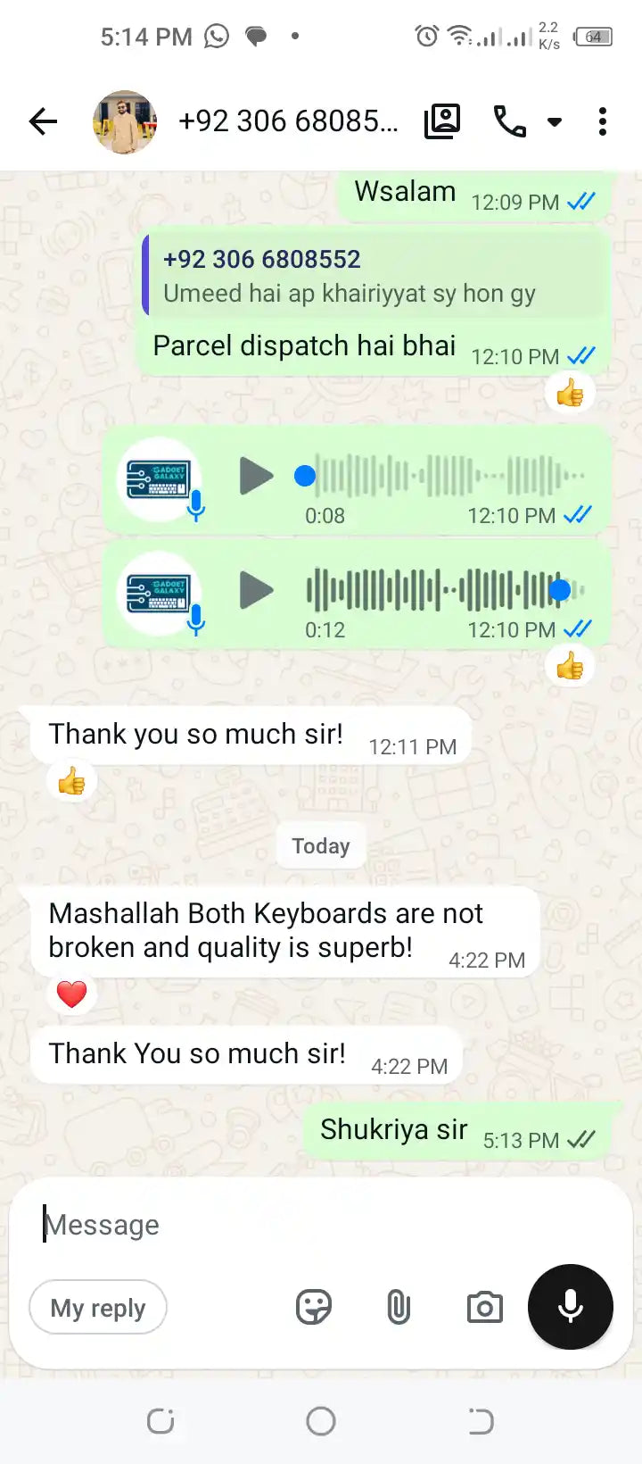 WhatsApp Review Screenshot