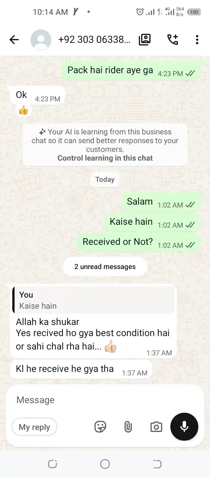 WhatsApp Review Screenshot