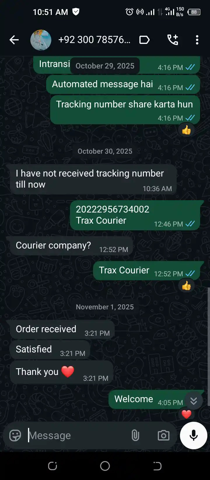 WhatsApp Review Screenshot
