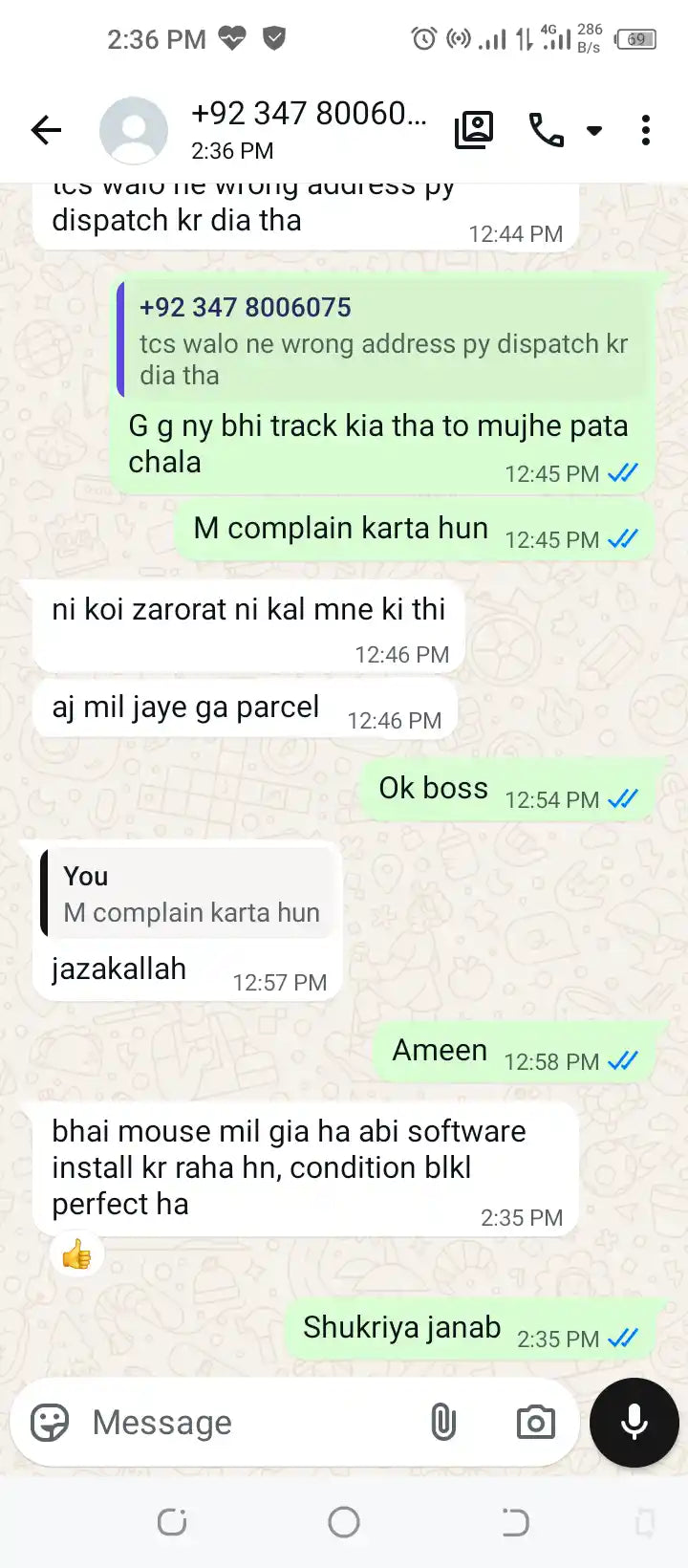 WhatsApp Review Screenshot