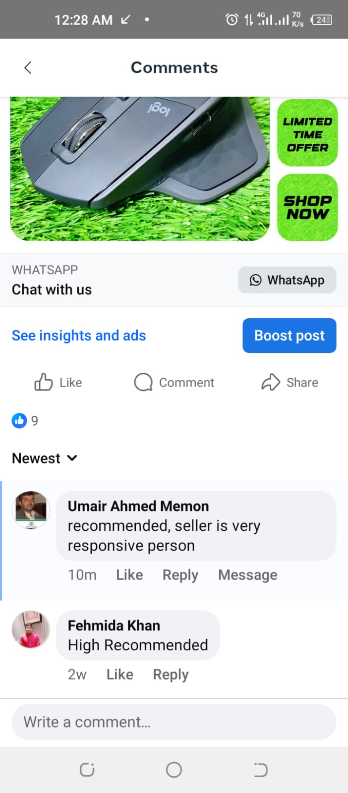 WhatsApp Review Screenshot