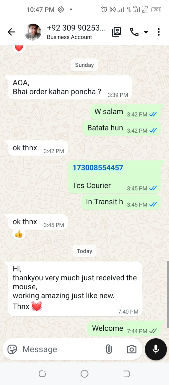 WhatsApp Review Screenshot