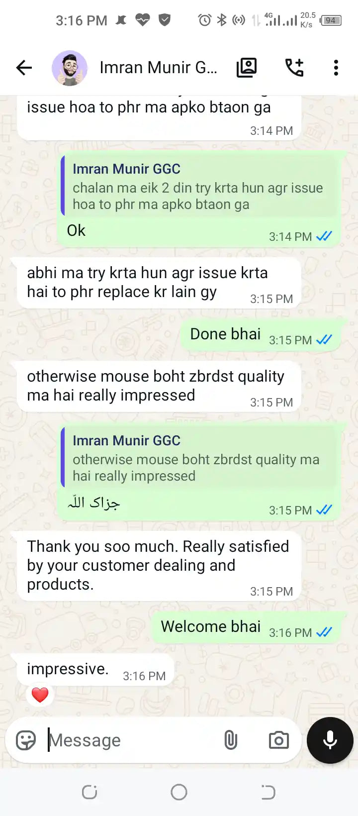 WhatsApp Review Screenshot