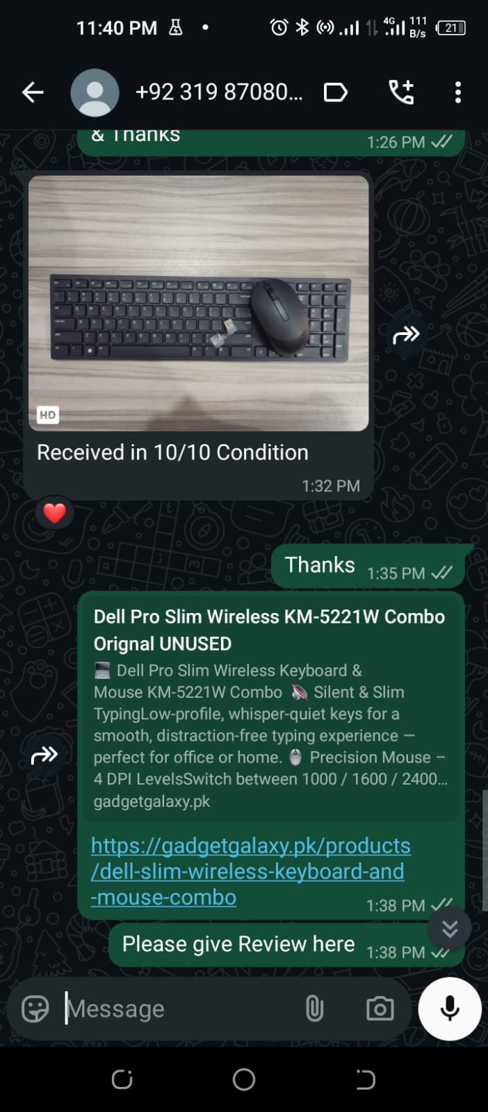 WhatsApp Review Screenshot