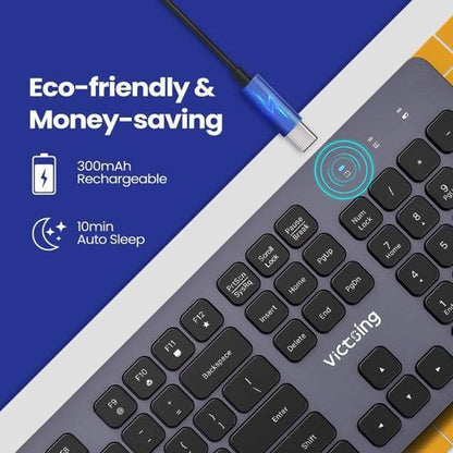Victsing PC289 Rechargeable Wireless Keyboard - My Store